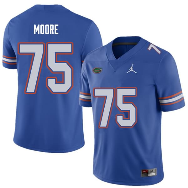 NCAA Florida Gators T.J. Moore Men's #75 Jordan Brand Royal Stitched Authentic College Football Jersey FAT5464WX